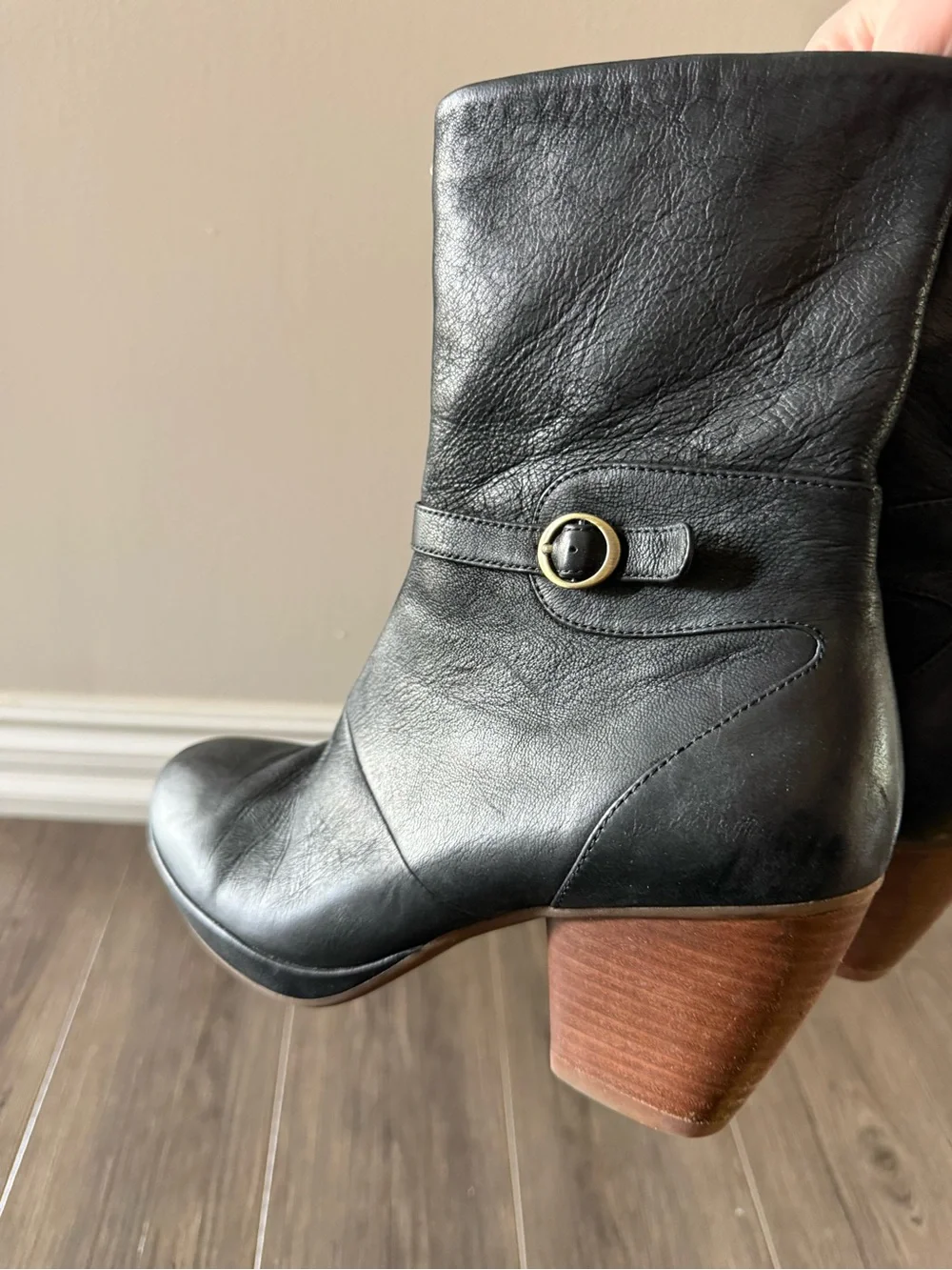 Dansko Marietta Leather Buckle Midcalf Boots Size 40